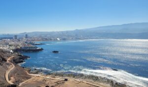 gran canaria sea and city from hill